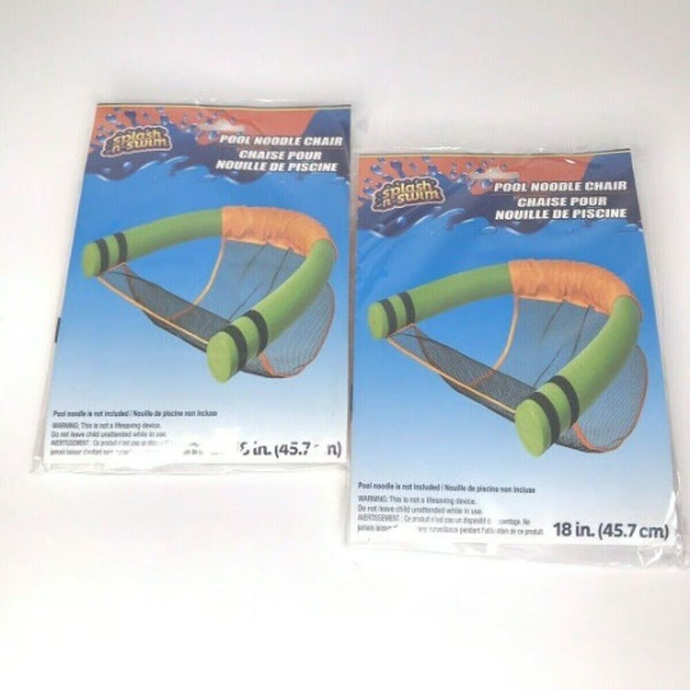 2PK Splash-N-Swim 18" Pool Noodle Chair Orange- NEW SEALED